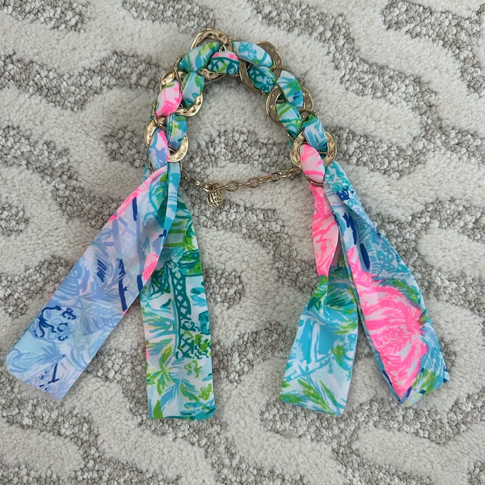 NWOT Lilly Pulitzer Colorful Chain and Scarf Bracelet